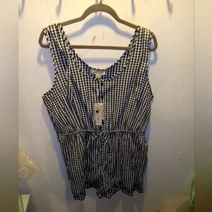 NWT Charlie Paige Checkered Romper XL